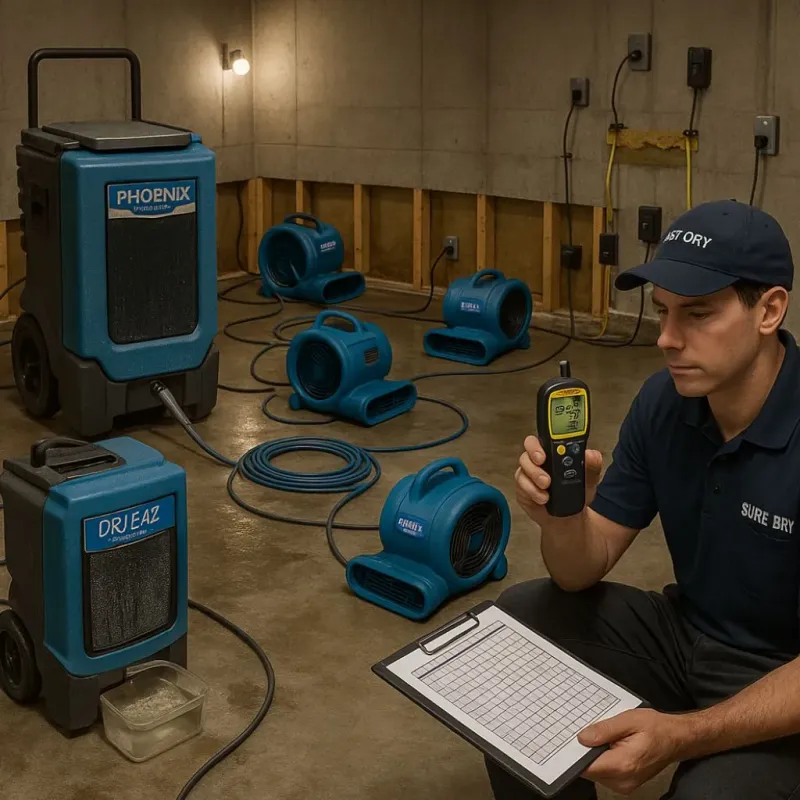 Structural Drying and Dehumidification process in Roseland, FL